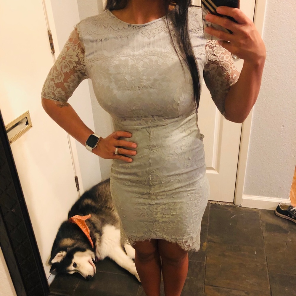 Lulus lace gray dress size XS